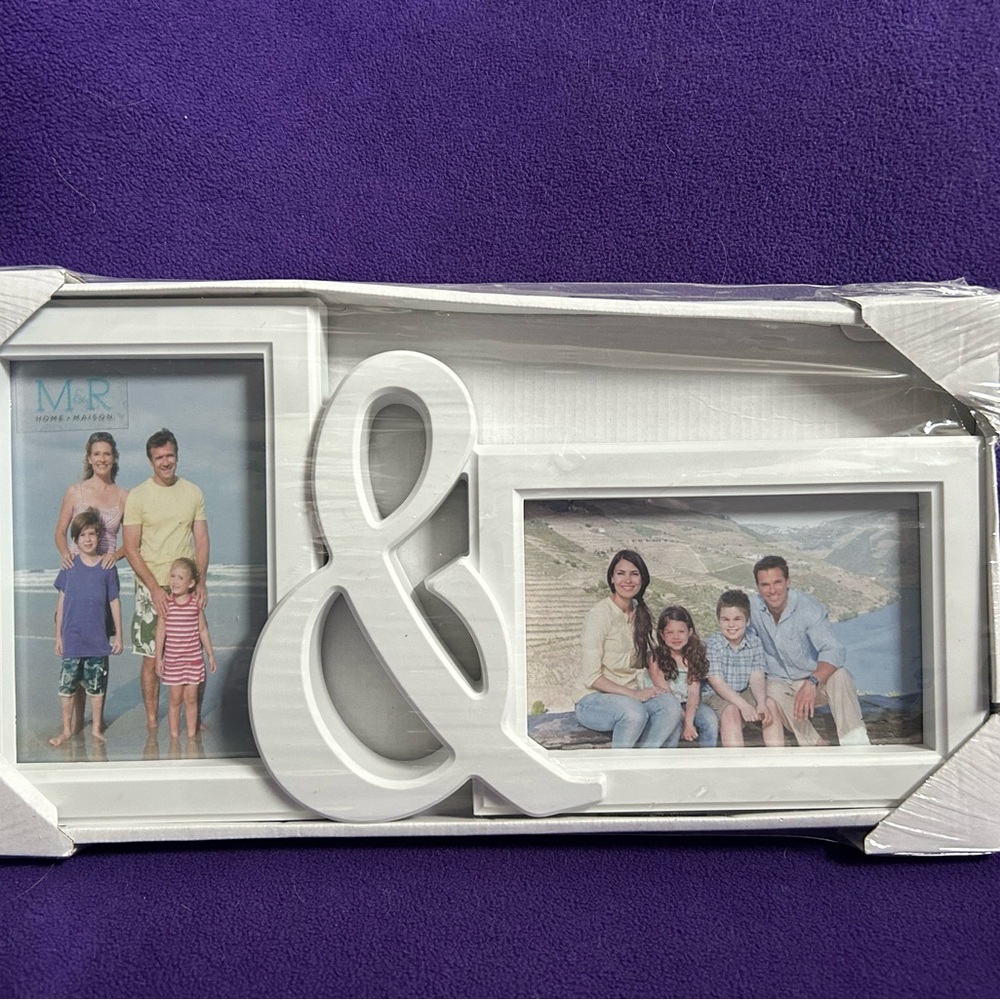 Stylish White Picture Frames with Decorative Ampersand